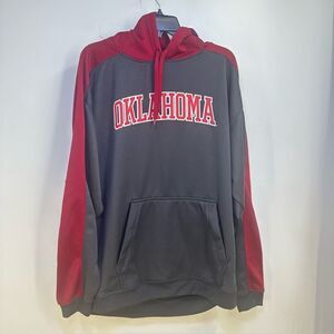 FOURTH & ONE Mens' XL Oklahoma Gray and Maroon Kangaroo Pocket Pullover Hoodie